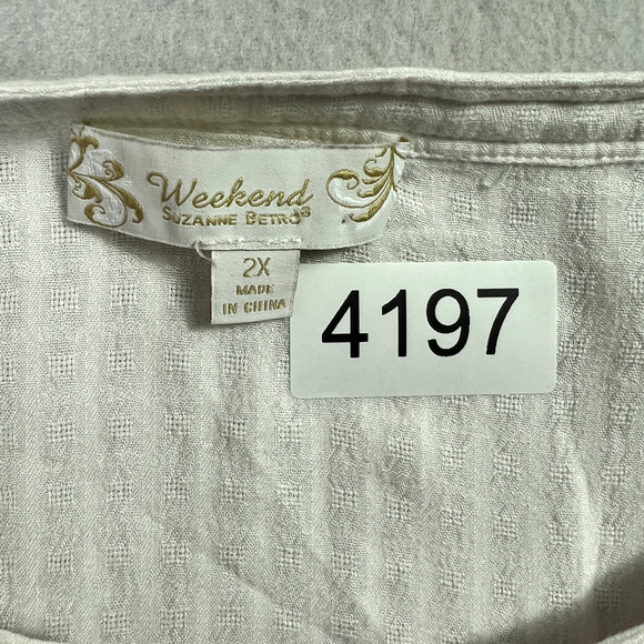 Suzanne Betro Weekend Floral Top Women's Size Plus 2X V Neck - Picture 8 of 8